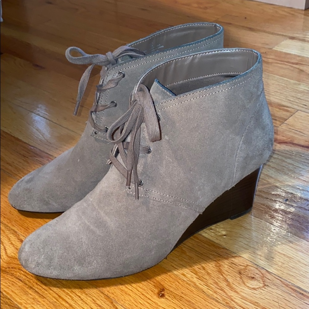Lauren Ralph Lauren suede leather wedge booties